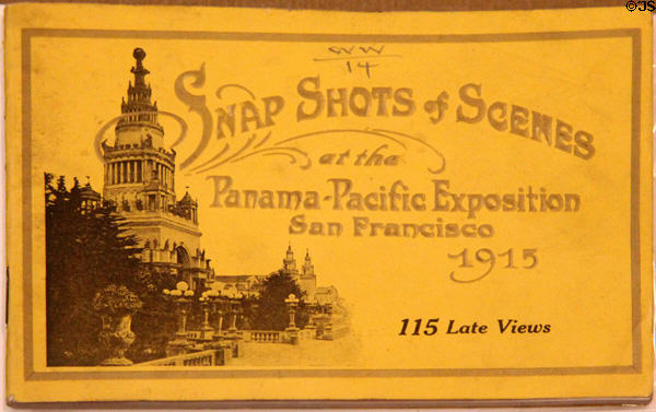 Booklet of Snap Shots of Scenes at Panama-Pacific International Exposition (1915) with Tower of Jewels on cover at California Historical Society. San Francisco, CA.