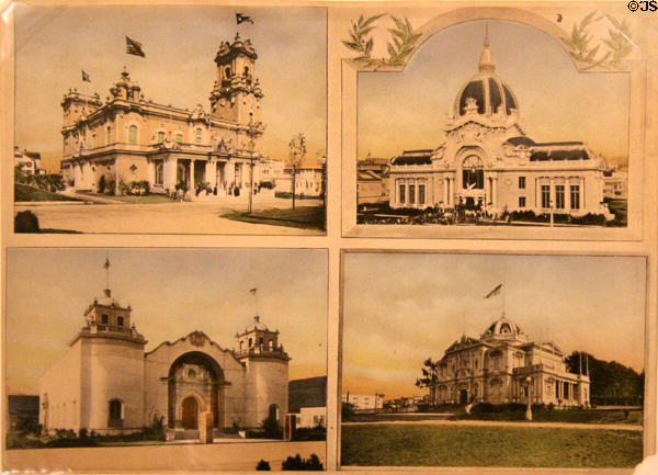 Print with pavilions of Cuba, Argentina, Bolivia & Guatemala from Panama-Pacific International Exposition (1915) in private collection. San Francisco, CA.