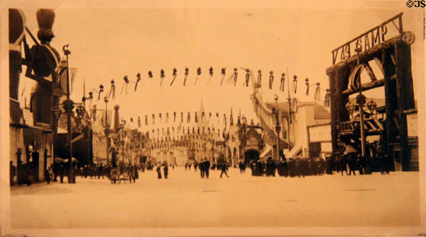 Print of Camp 49 in The Joy Zone of Panama-Pacific International Exposition (1915) at California Historical Society. San Francisco, CA.