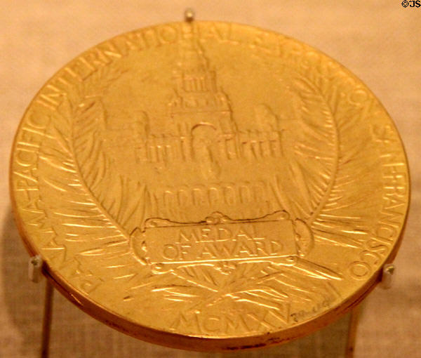 Award medal from Panama-Pacific International Exposition (1915) at California Historical Society. San Francisco, CA.