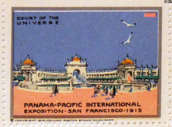 Court of the Universe poster stamp from Panama-Pacific International Exposition (1915). San Francisco, CA.