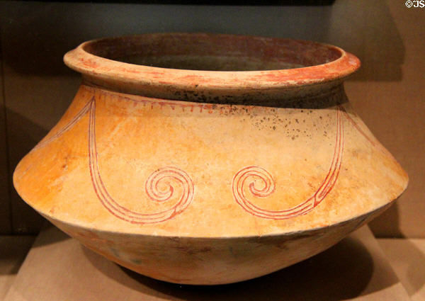 Earthenware sharp-shouldered bowl (c100 BCE-100 CE) from Thailand at Asian Art Museum. San Francisco, CA.