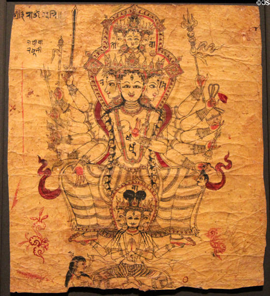 Newari sketchbook page (1600-1700) from Nepal at Asian Art Museum. San Francisco, CA.