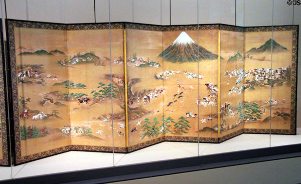 Tale of Soga brothers on two six panel screens (c1600-1700) from Japan at Asian Art Museum. San Francisco, CA.