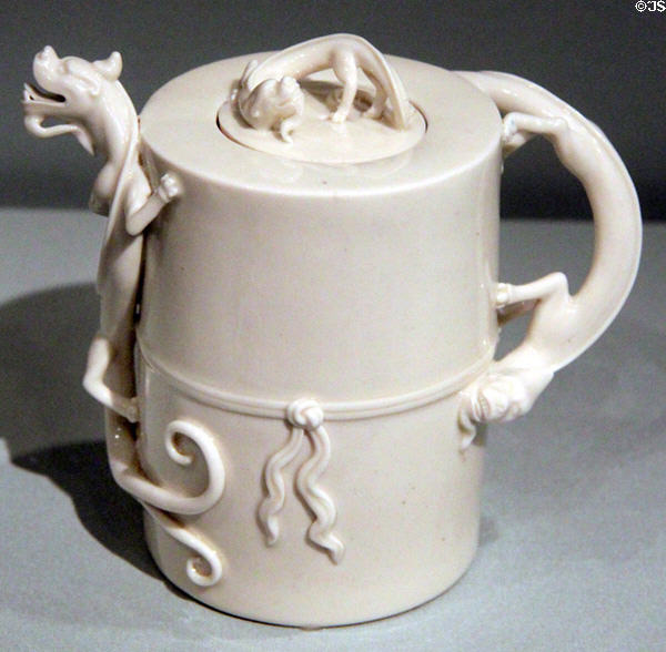 Porcelain ewer with dragons (1500-1700) from China at Asian Art Museum. San Francisco, CA.