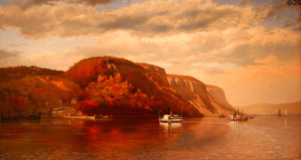 On the Hudson painting (1867) by John George Brown at de Young Museum. San Francisco, CA.