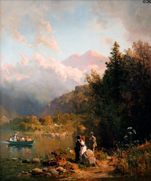 Fishing Party in the Mountains painting (c1872) by Thomas Hill at de Young Museum. San Francisco, CA.