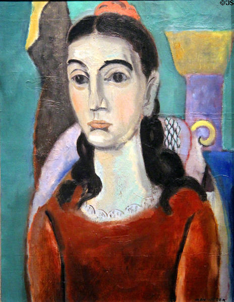 Girl with Comb painting (1919) by Max Weber at de Young Museum. San Francisco, CA.