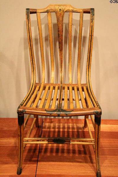 Painted oak & beech side chair (c1808) by Samuel Gragg at de Young Museum. San Francisco, CA.