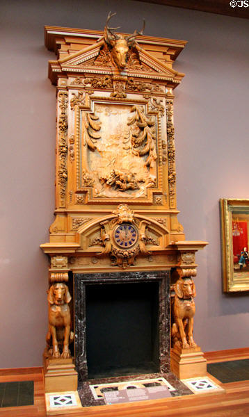 Mantelpiece for Thurlow Lodge in Menlo Park (c1872-3) by Herter Brothers of New York at de Young Museum. San Francisco, CA.