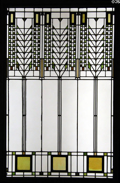Tree of Life stained glass window from Darwin D. Martin House of Buffalo, NY (1904) by Frank Lloyd Wright at de Young Museum. San Francisco, CA.