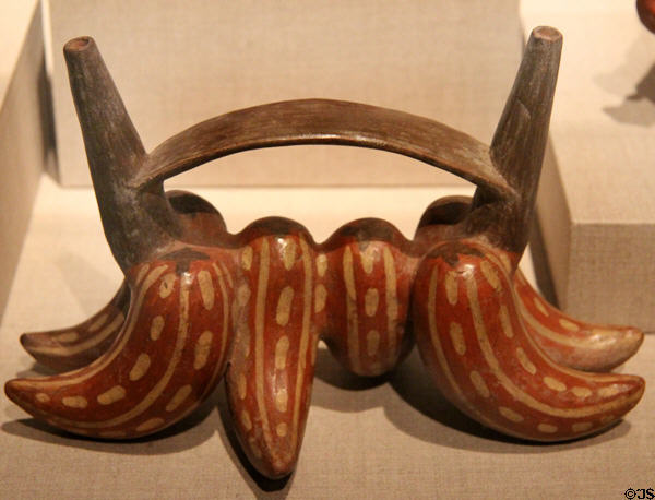 Nazca earthenware vessel in form of chile peppers (1st-6thC) from Peru at de Young Museum. San Francisco, CA.