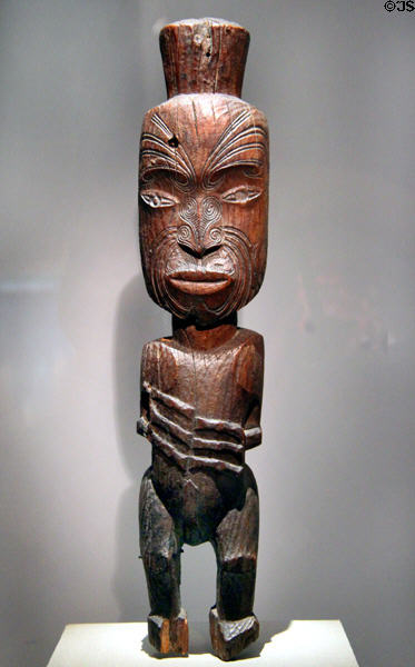 Maori gable figure (20thC) from North Island of New Zealand at de Young Museum. San Francisco, CA.