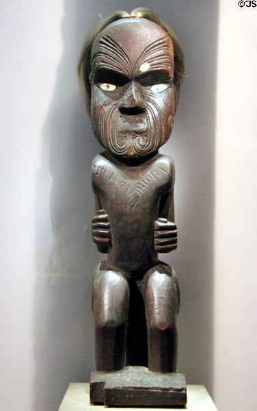 Maori gable figure (c1880) from North Island of New Zealand at de Young Museum. San Francisco, CA.