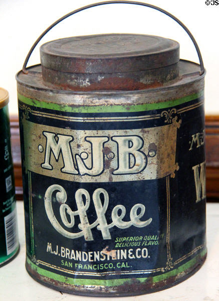 MJB Coffee can by M.J. Brandenstein & Co. of San Francisco at Haas-Lilienthal House. San Francisco, CA.