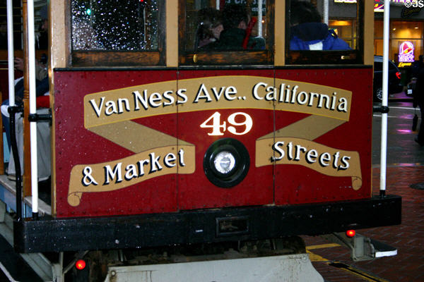 Front end of cable car. San Francisco, CA.