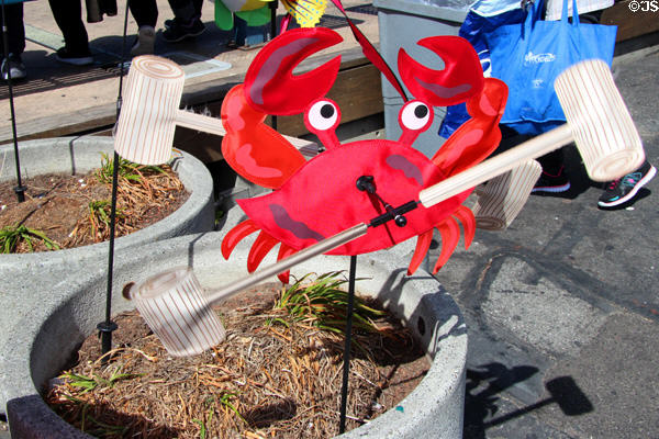 Wind crab whirligig at Pier 39. San Francisco, CA.