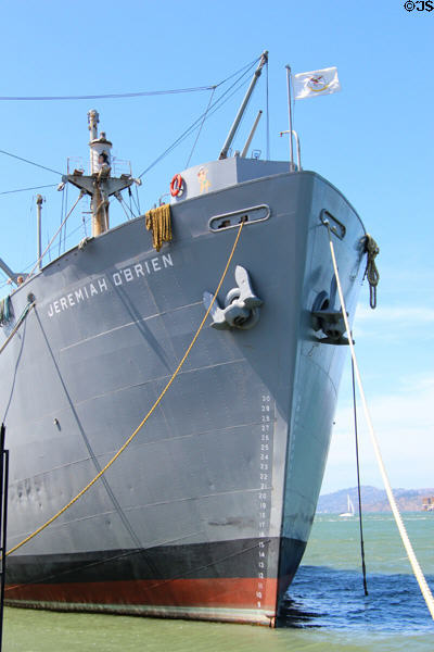 Bow of National Memorial Liberty Ship SS Jeremiah O'Brien. San Francisco, CA.