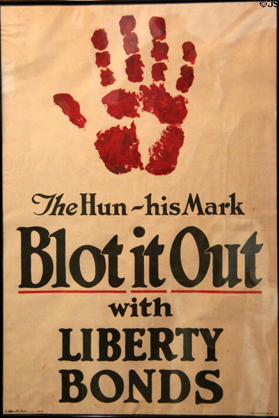 The Hun-his Mark, Blot it Out with Liberty Bonds poster (WW I) at Alameda Naval Air Museum. Alameda, CA.