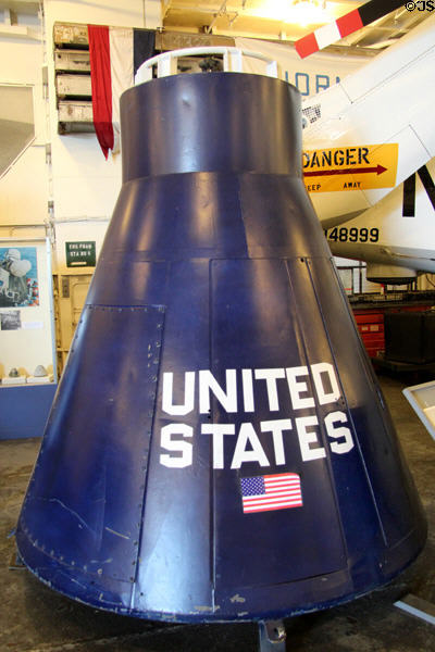 Gemini Capsule non-functional boilerplate (1960s) by McDonnell Aircraft Corp. at USS Hornet. Alameda, CA.