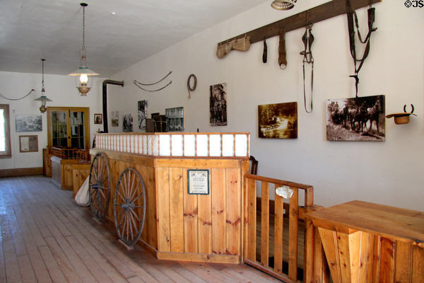 Interior display of Quartz Mountain Stage Line office at Columbia State Historic Park. Columbia, CA.