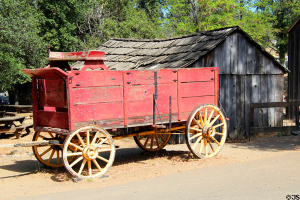 Vintage freight wagon at Columbia State Historic Park. Columbia, CA.
