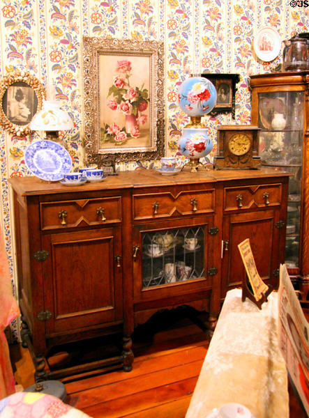Dining room sideboard used for display & storage at El Dorado County Historical Museum. Placerville, CA.
