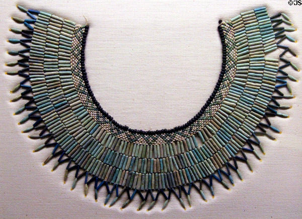 Faience broad collar necklace (Middle Kingdom - c2000-1700 BCE) at Rosicrucian Egyptian Museum. San Jose, CA.