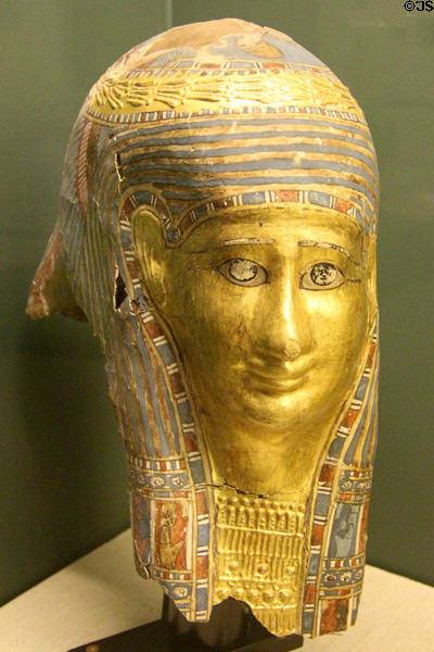 Mask of Ptolemaic Egyptian (Ptolemaic period - c305-30 BCE) at Rosicrucian Egyptian Museum. San Jose, CA.