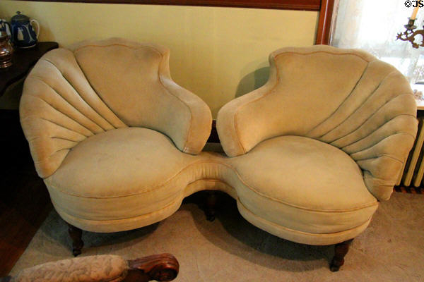 Split love seat at Pardee Home Museum. Oakland, CA.