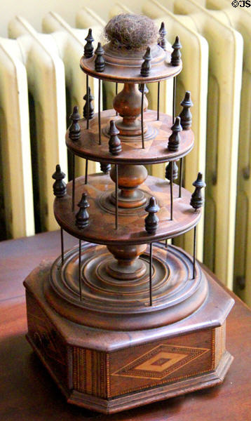 Thread spool rack which belonged to Pardee family at Pardee Home Museum. Oakland, CA.