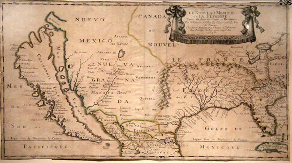 French map of Mexico & Florida (1656) which shows California as an island at Oakland Museum of California. Oakland, CA.