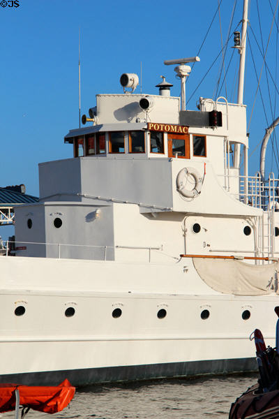 Bridge section of Presidential Yacht USS Potomac now museum ship at Jack London Square. Oakland, CA.