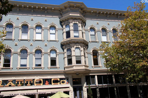 Gooch Block (aka Ratto Block) (1876) (817-29 Washington St.). Oakland, CA. Architect: John S. Tibbals.