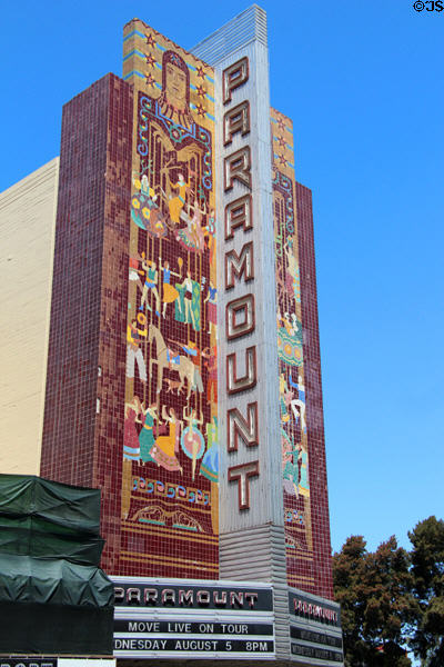Paramount Theatre (1930-1) (2025 Broadway). Oakland, CA. Style: Art Deco. Architect: Timothy L. Pflueger. On National Register.