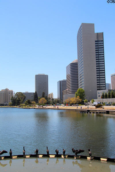Office buildings along Lakeside Dr. on Lake Merritt. Oakland, CA.