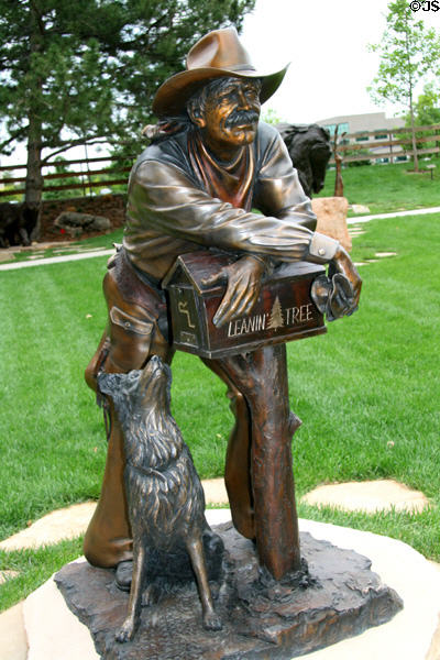 Waitin' For an Answer sculpture (2006) by George Lundeen at Leanin' Tree Museum. Boulder, CO.