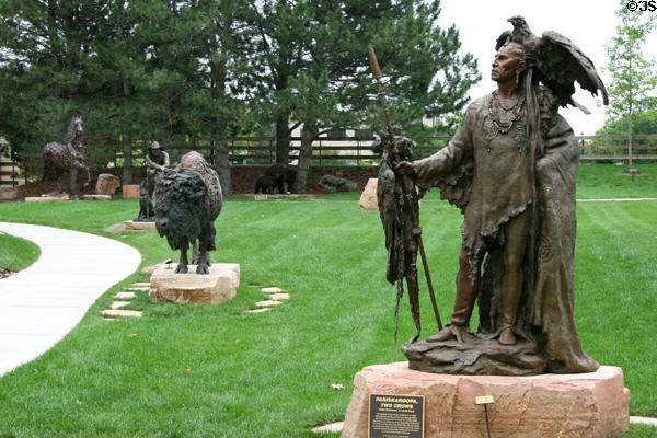 Collection of Western sculpture at Leanin' Tree Museum. Boulder, CO.