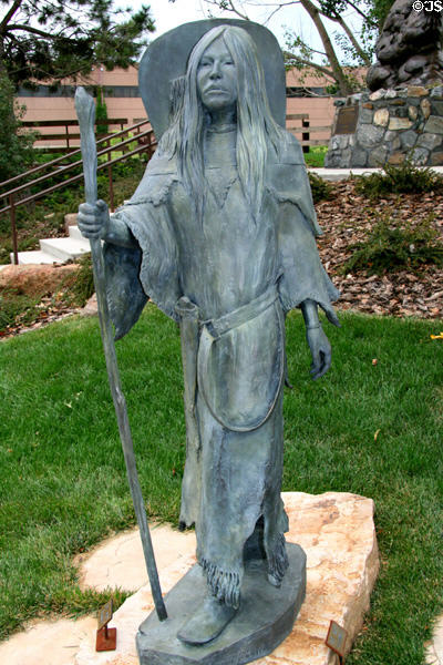 Bird Woman sculpture (2005) of Sacajawea of Lewis & Clark fame by R.V. Greeves at Leanin' Tree Museum. Boulder, CO.