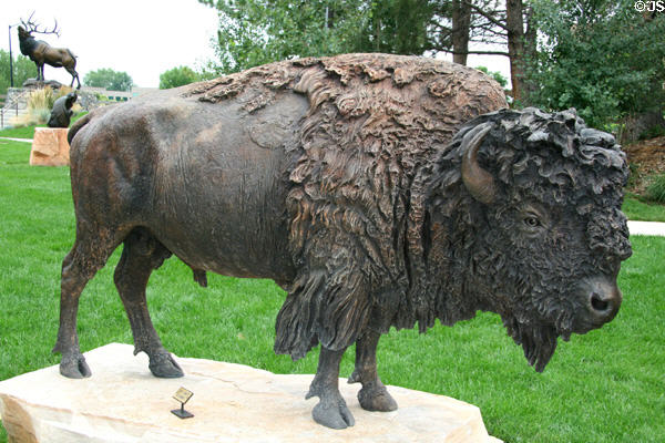Monarch sculpture (2007) of Buffalo by Buck McCain at Leanin' Tree Museum. Boulder, CO.
