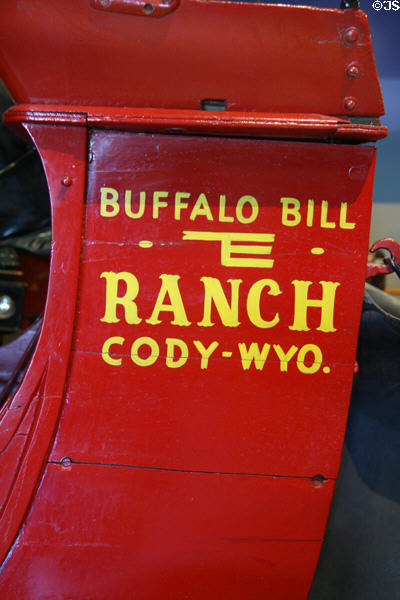 Yellowstone coach used by Buffalo Bill Ranch at Cody. WY, for tours into National Park at El Pomar Carriage Museum. Colorado Springs, CO.