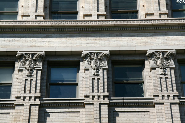 Decorative columns of Sugar Building. Denver, CO.