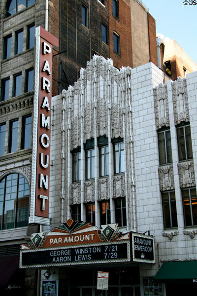 Paramount Theater (1930) (1611 Glenarm Place). Denver, CO. Style: Art Deco. Architect: Temple H. Buell. On National Register.