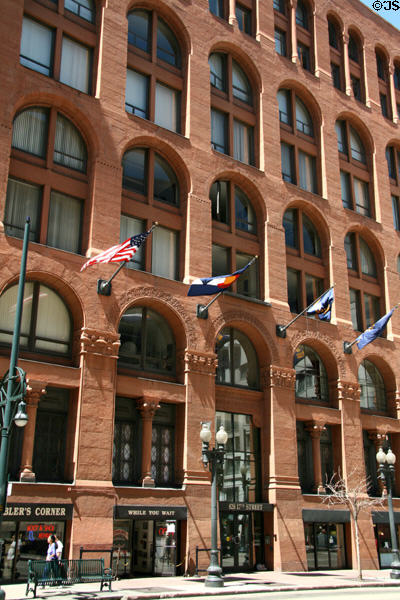 Boston Building (1890) (828 17th St.) now residential lofts. Denver, CO. Style: Renaissance Revival & Richardsonian Romanesque. Architect: Andrews & Jacques. On National Register.