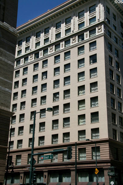 Magnolia Hotel Denver (former First National then American National Banks) (1910) (13 floors) (818 17th St.). Denver, CO. Architect: Harry W. J. Edbrooke. On National Register.