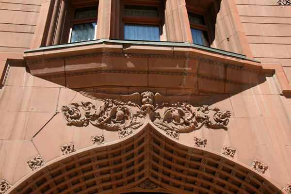 Carved angel on facade of Brown Palace Hotel. Denver, CO.