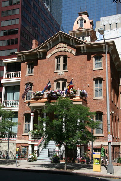 The Navarre (1880) (1727 Tremont Pl.) originally Brinker Collegiate Institute, served as a brothel & now a private art museum. Denver, CO. Style: Italianate. On National Register.