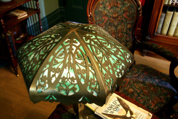 Brass & glass lampshade at Byers-Evans House. Denver, CO.
