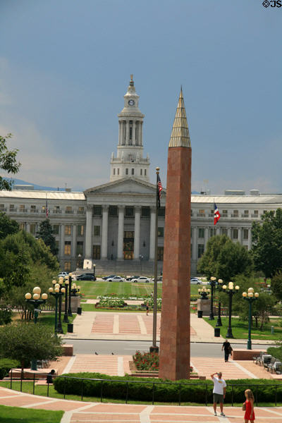 City & County Building & odalisque Veterans Monument (1990) by Robert Koot & Richard Farley. Denver, CO.