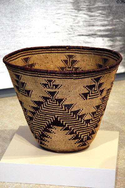 Achomawi native storage basket (1900) at Denver Art Museum. Denver, CO.